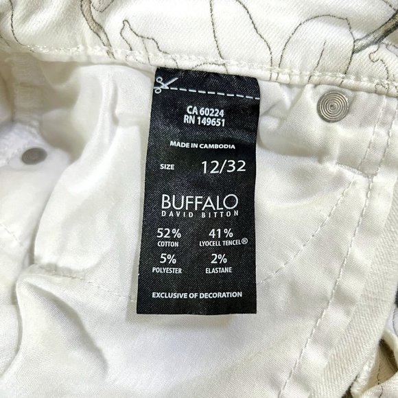 Buffalo David Bitton - Women's Sz 12 - Havana White Jeans High Rise Ankle Skinny - Picture 7 of 13